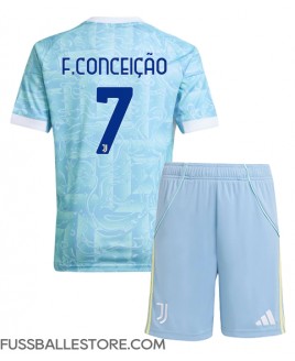 Günstige Juventus Francisco Conceicao #7 Auswärts Trikotsatzt Kinder 2025-26 Kurzarm (+ Kurze Hosen)